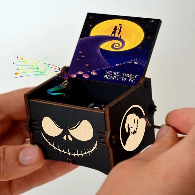New Wooden Hand Crank Music Box Merry Christmas Music Theme
