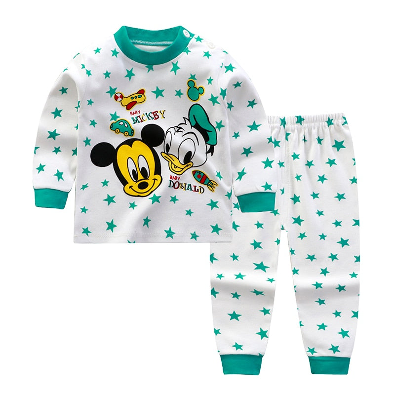 0-2year Baby Girls Boys Clothes Set Winter Christmas Mickey Mouse Set