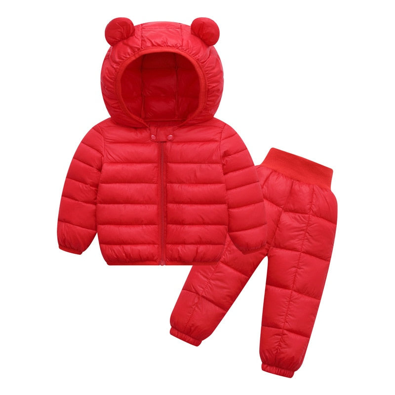 2020 Autumn Winter Suit for Girls Boys Hooded Coat Set
