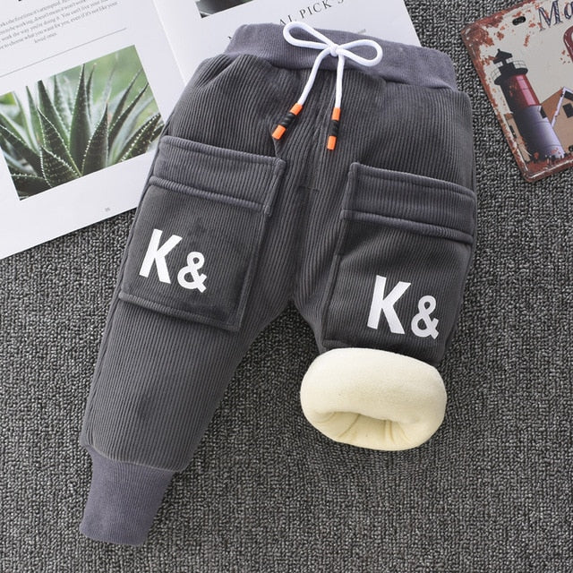 New Baby Boys Clothing Warm Cashmere Jeans Pants