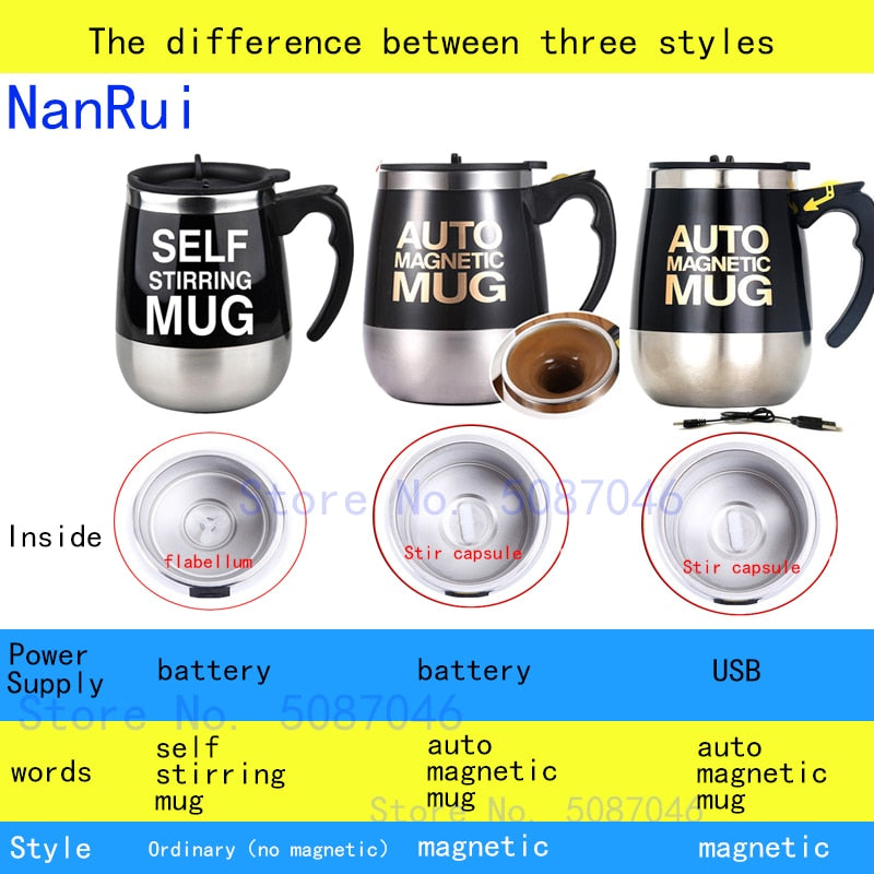 New Automatic Self Stirring Magnetic Mug Creative Stainless Steel Mixer