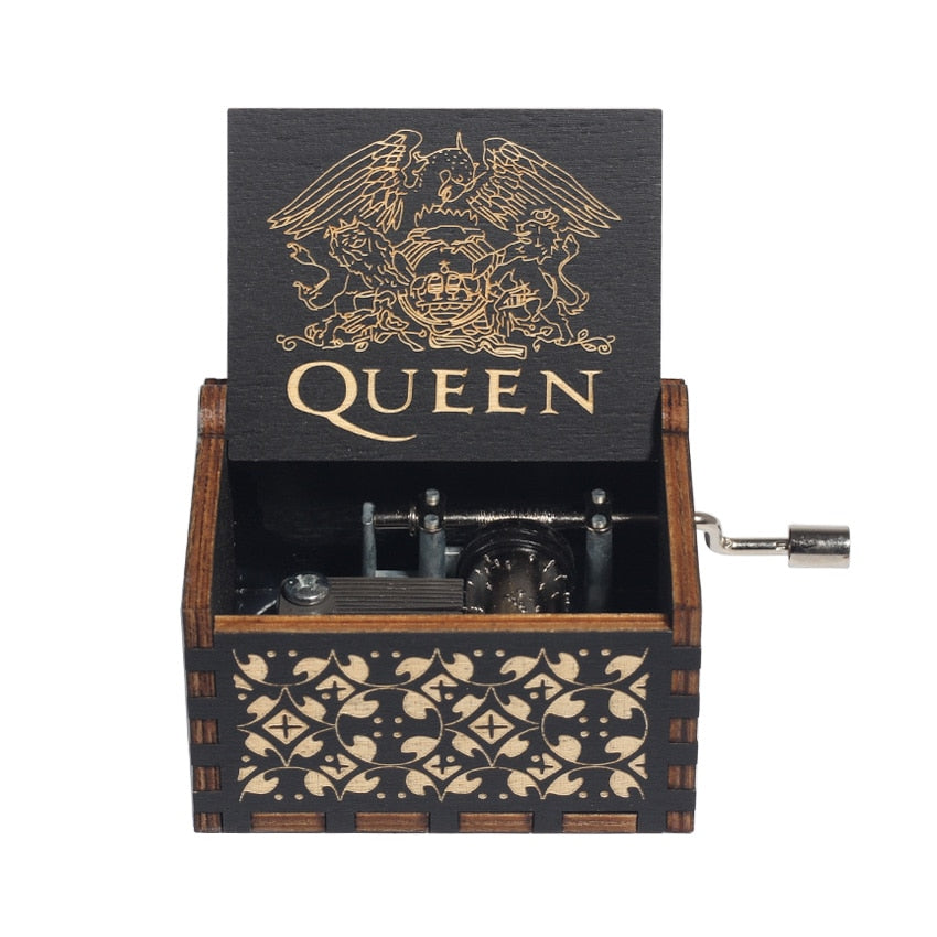 New Wooden Hand Crank Music Box Merry Christmas Music Theme