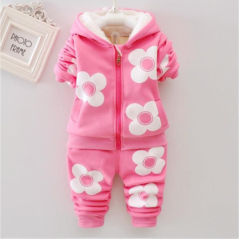 2020 Autumn Winter Suit for Girls Boys Hooded Coat Set
