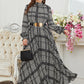 Women Plus Size Large Maxi Dress Elegant Long Sleeve