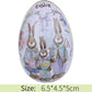 Metal Easter Egg Shape Cute Bunny Rabbit Printed Egg Candy Box