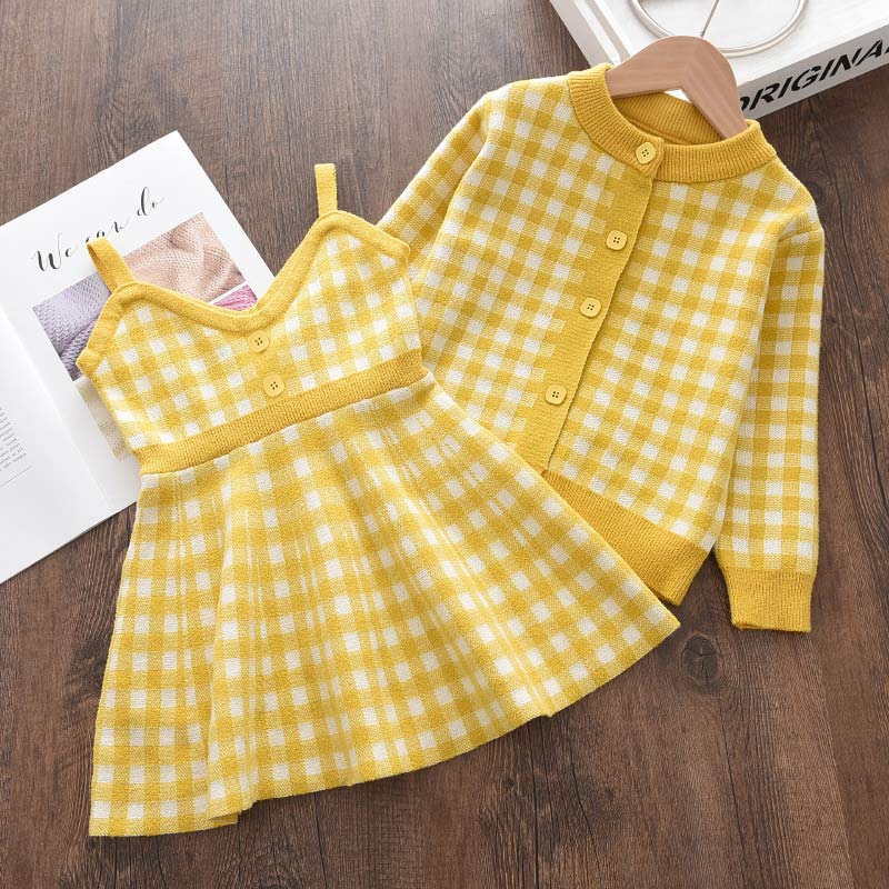 Girls Autumn Clothes Kids Winter Sweater Dress Woollen Long Sleeve