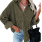 Autumn Corduroy Jacket Woman Long Shirt Jacket Women Button Coat Jackets