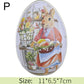 Metal Easter Egg Shape Cute Bunny Rabbit Printed Egg Candy Box