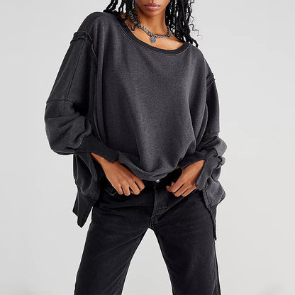 Oversized 100% Cotton Women Long Sleeve Streetwear