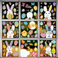 Happy Easter Window Stickers Rabbit Easter Eggs Decorations