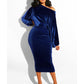 Autumn Elegant One Off Shoulder Long Sleeve