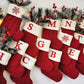 Christmas Socks Red Snowflake Alphabet Letters Decorations