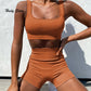 Seamless Sport Set Women 2 Two Piece Crop top Bra Leggings Shorts Yoga Set