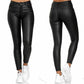 Women Leather Pants Black Sexy Stretch Bodycon Trousers