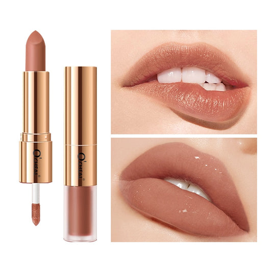 Dual Head 12 Colors Lip Gloss Long Lasting Moisture Lipstick