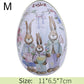 Metal Easter Egg Shape Cute Bunny Rabbit Printed Egg Candy Box