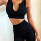 Seamless Sport Set Women 2 Two Piece Crop top Bra Leggings Shorts Yoga Set
