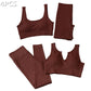 Seamless Sport Set Women 2 Two Piece Crop top Bra Leggings Shorts Yoga Set
