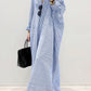 Fashion Cotton Linen Striped Cardigan Loose Large Casual