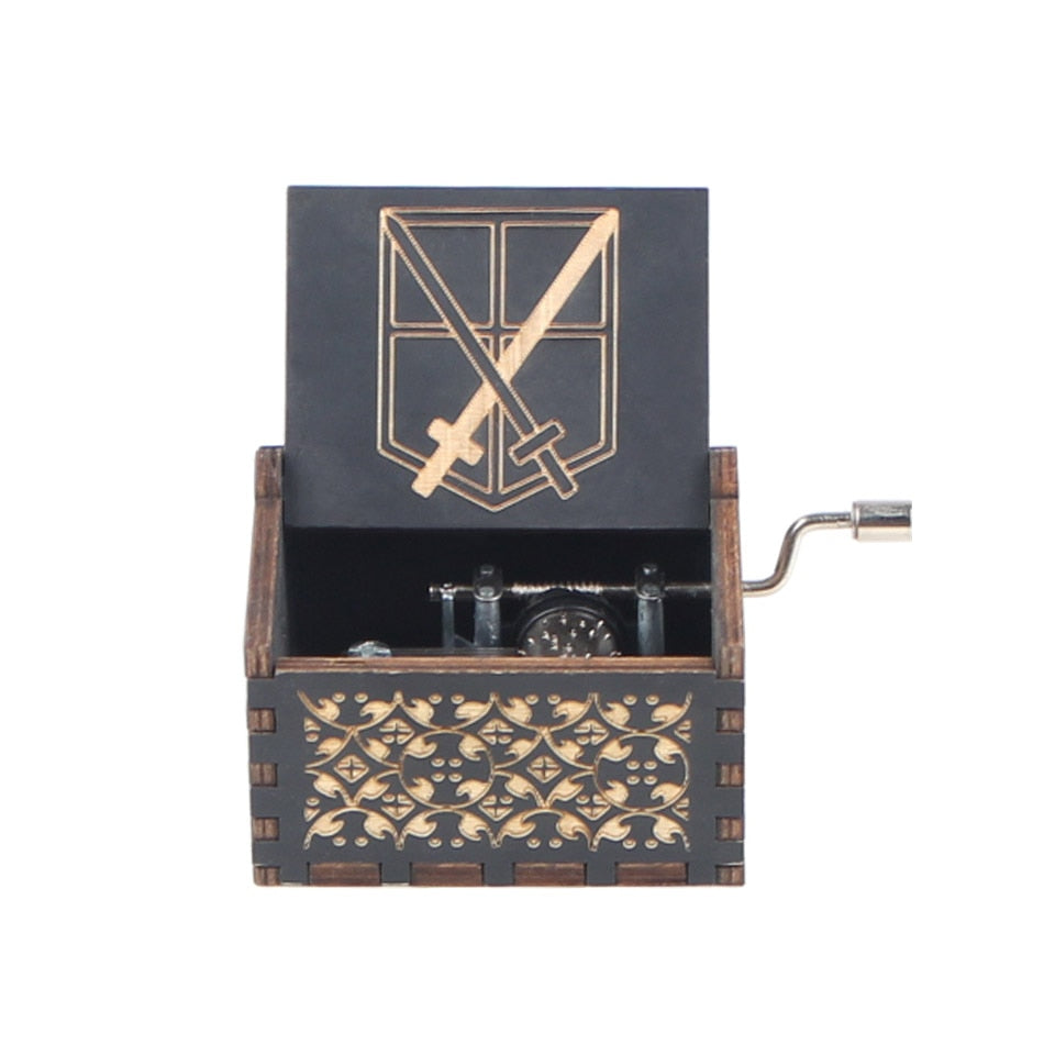 New Wooden Hand Crank Music Box Merry Christmas Music Theme