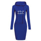 Spring Autumn Sweatshirt Long-Sleeved Dress with Hood