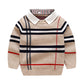 1-8T Toddler Kid Boy Winter Warm Long Sleeve Plaid Sweater