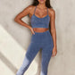 Women Seamless Sports Bra Long Sleeve Crop Top Set