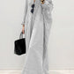 Fashion Cotton Linen Striped Cardigan Loose Large Casual