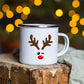 Snowman Deer Print Enamel Coffee Mugs Christmas Gifts New Year Party
