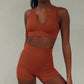Seamless Sport Set Women 2 Two Piece Crop top Bra Leggings Shorts Yoga Set