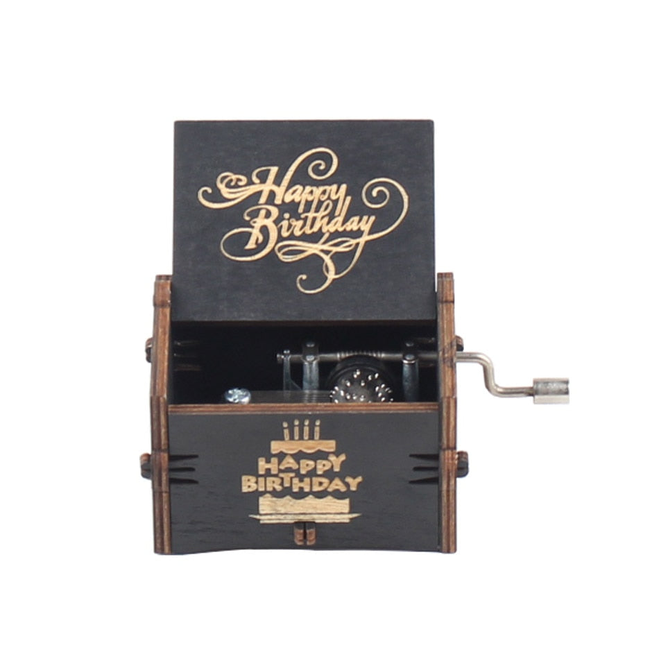 New Wooden Hand Crank Music Box Merry Christmas Music Theme