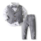 Formal Kids Boy Gentleman Clothes Long Sleeve& Pants Set