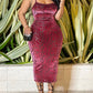 Women Spaghetti Strap Velvet Bodycon Midi Dress Slim Party Dress