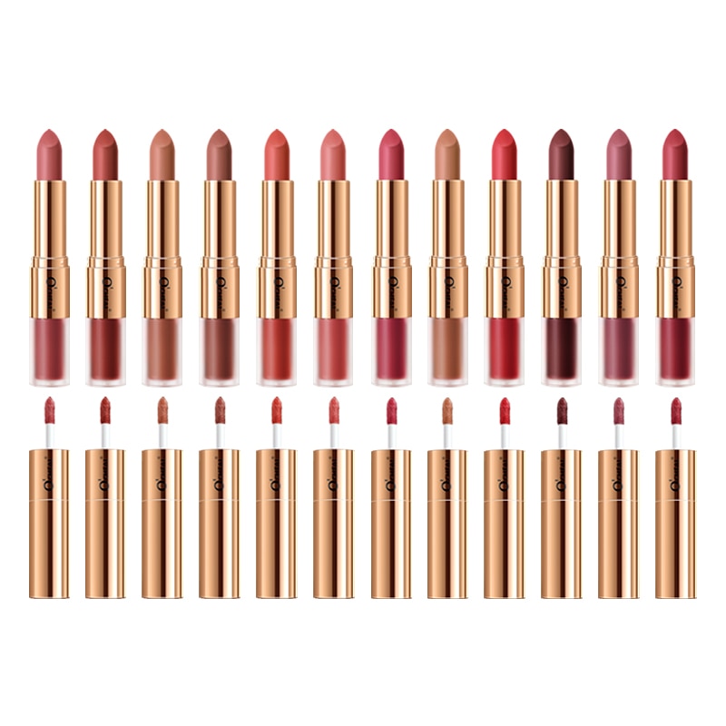 Dual Head 12 Colors Lip Gloss Long Lasting Moisture Lipstick