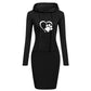 Spring Autumn Sweatshirt Long-Sleeved Dress with Hood