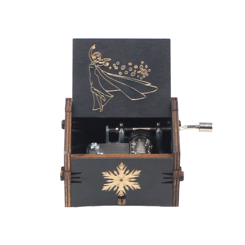 New Wooden Hand Crank Music Box Merry Christmas Music Theme
