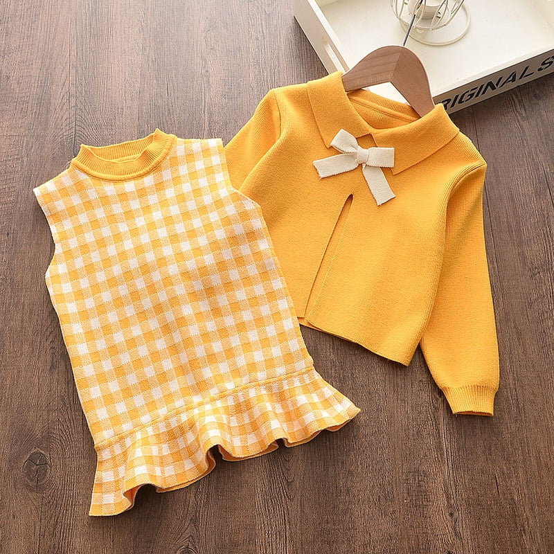 Girls Set Autumn Fashion Winter Wool Coats And Skirts
