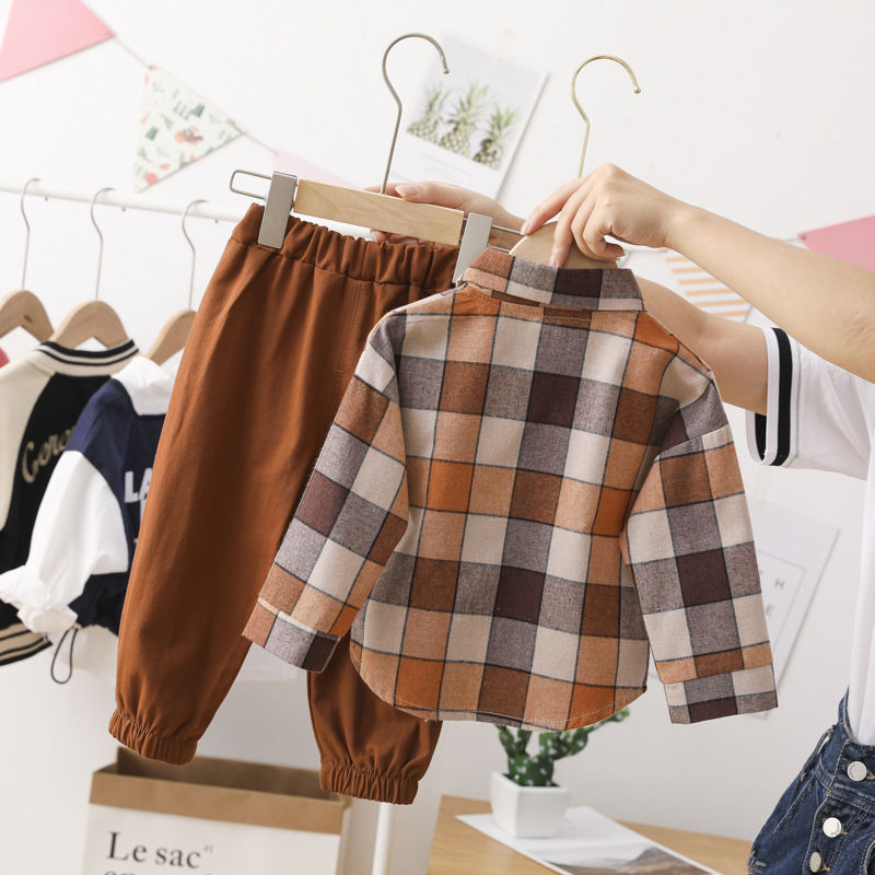 2 Pcs Autumn Cotton Toddler Boy Children Clothing Sets