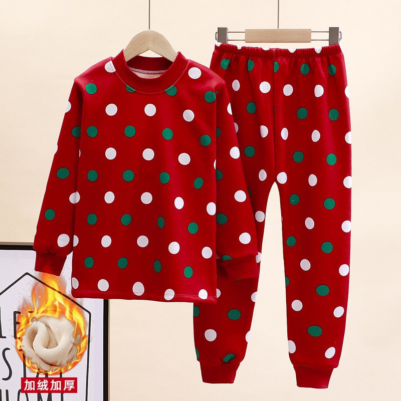New Kids Boys Thicken T-Shirt Tops Pajama Sets Cartoon