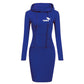 Spring Autumn Sweatshirt Long-Sleeved Dress with Hood
