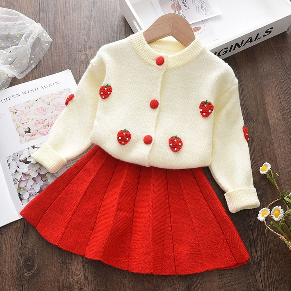 Girls Autumn Clothes Kids Winter Sweater Dress Woollen Long Sleeve