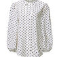 Fashion Tunics Women White Shirts Polka Dot Elegant Blouses