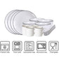 White With Black Edge Dinner Plate Ceramic Kitchen Dishes