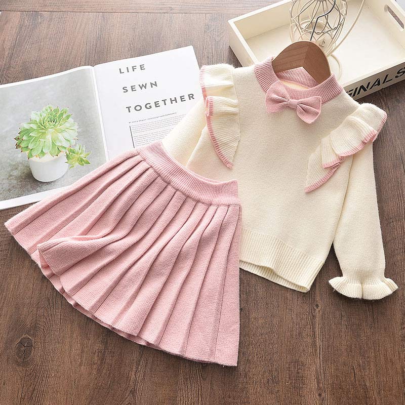 Girls Set Autumn Fashion Winter Wool Coats And Skirts