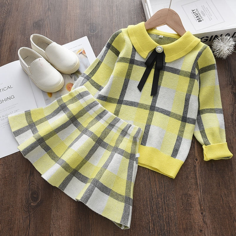 Girls Set Autumn Fashion Winter Wool Coats And Skirts