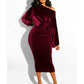 Autumn Elegant One Off Shoulder Long Sleeve