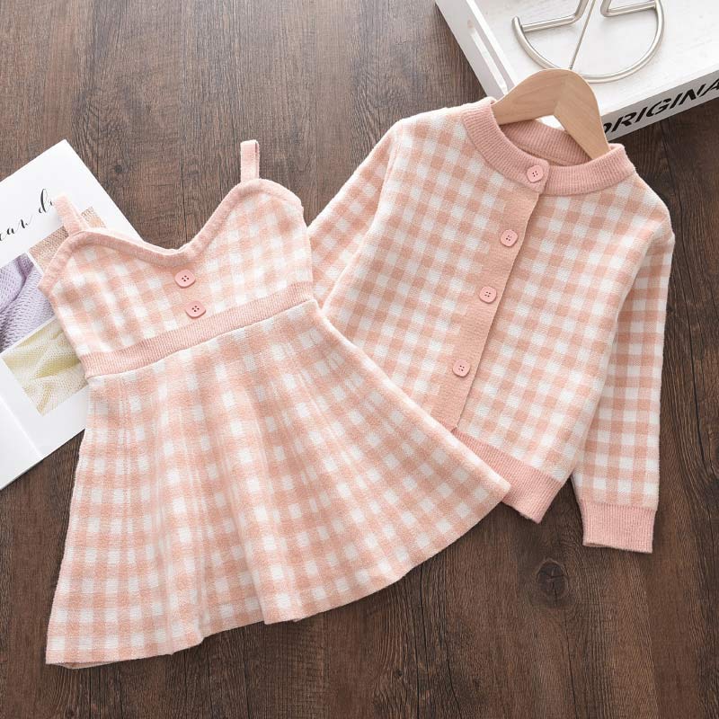 Girls Autumn Clothes Kids Winter Sweater Dress Woollen Long Sleeve