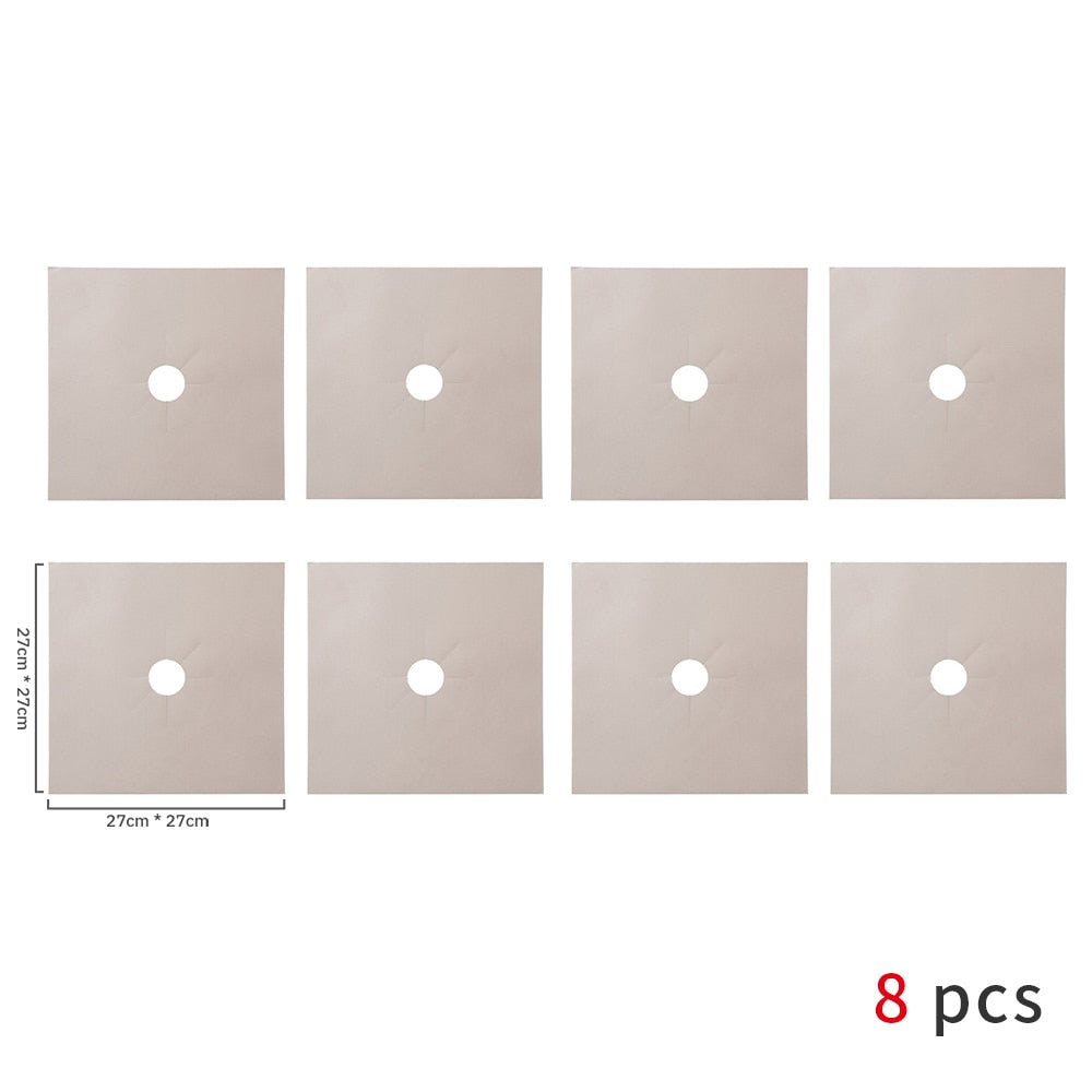 4/6/8Pcs Gas Stove Protector Cooker Cover Liner Clean Mat Pad