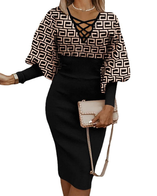 Women's Spring, Autumn and Winter Slim Fit Long Sleeve Dress