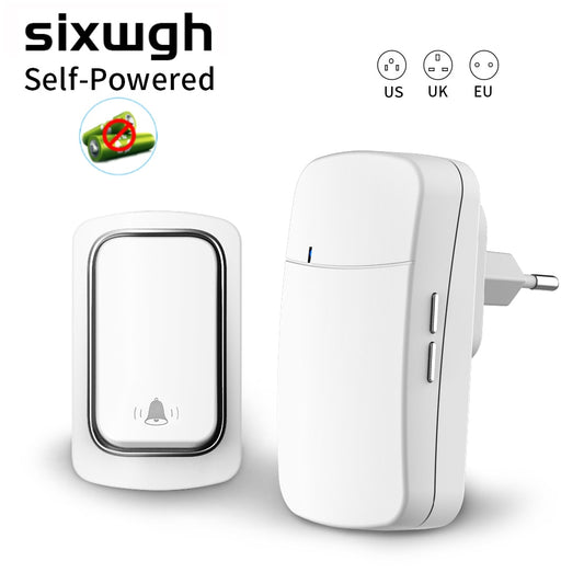 Wireless Doorbell No Battery required Waterproof Self-Powered Door bell